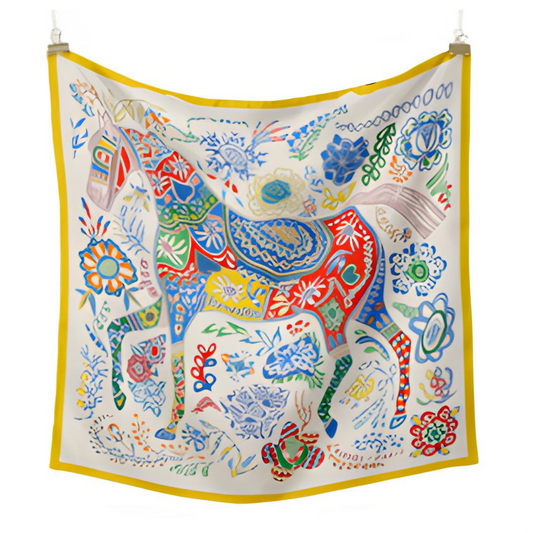 BRUSSELS Horse Design Twill Scarf - 53 x 53 cms