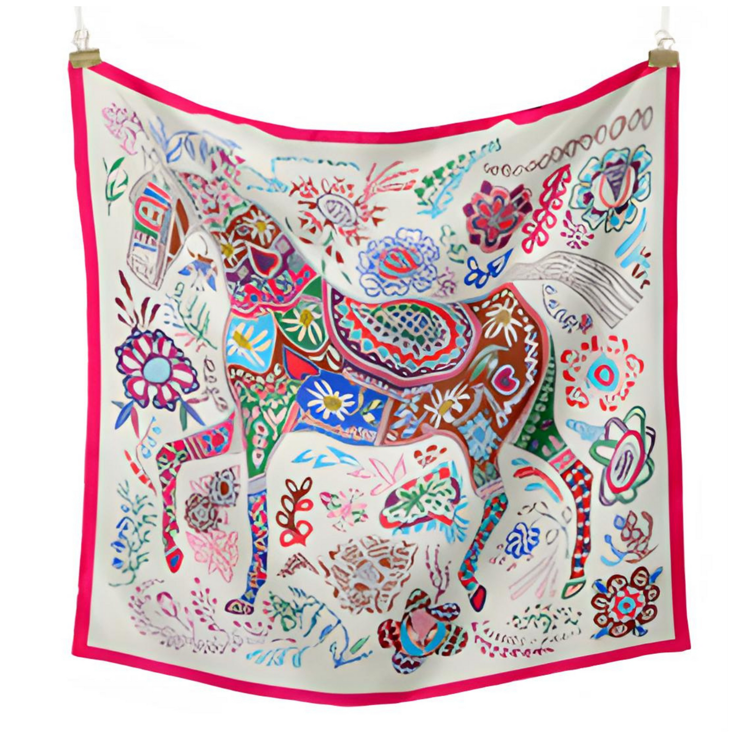 BRUSSELS Horse Design Twill Scarf - 53 x 53 cms