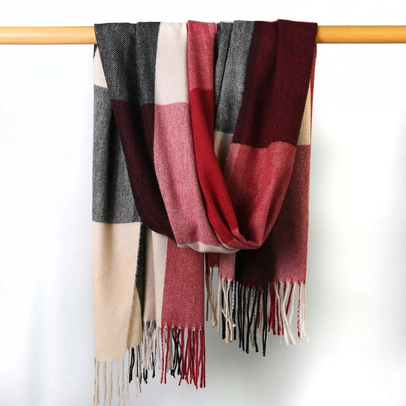 ASTRID Cashmere Blend Plaid Scarf - 180 x 70 cms