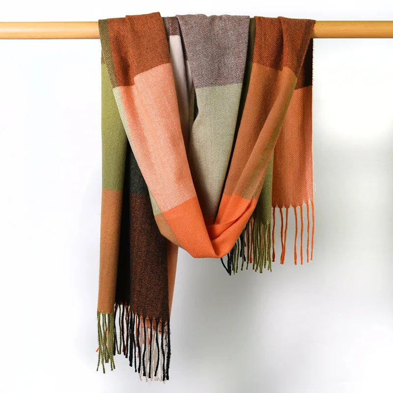 ASTRID Cashmere Blend Plaid Scarf - 180 x 70 cms