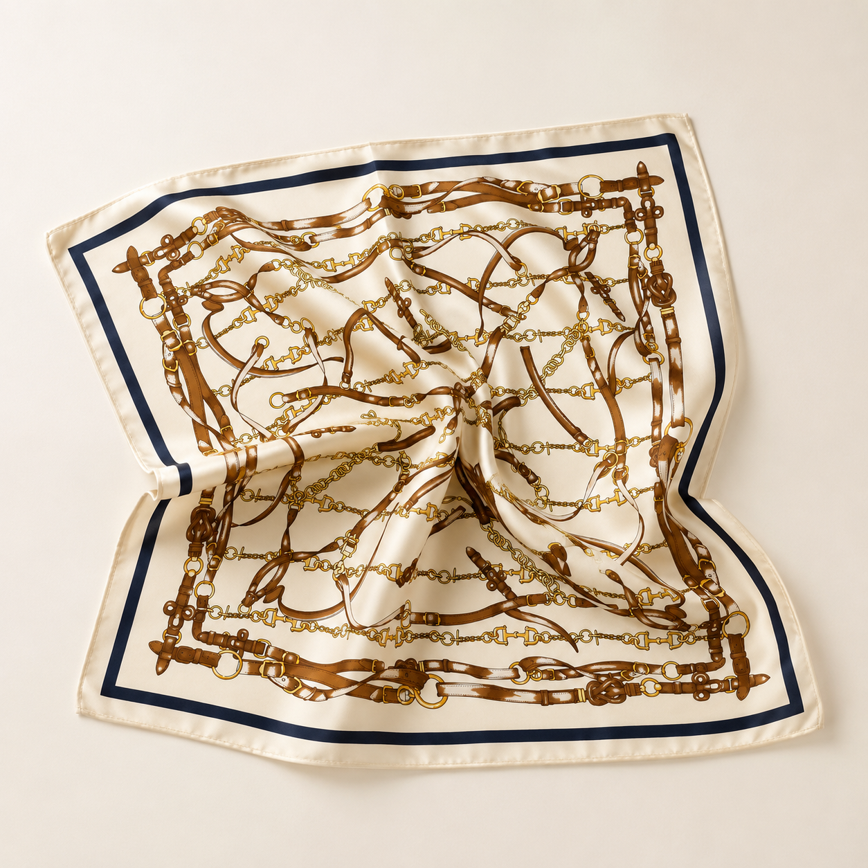 CHAD Horse Design Twill Scarf - 70 x 70 cm