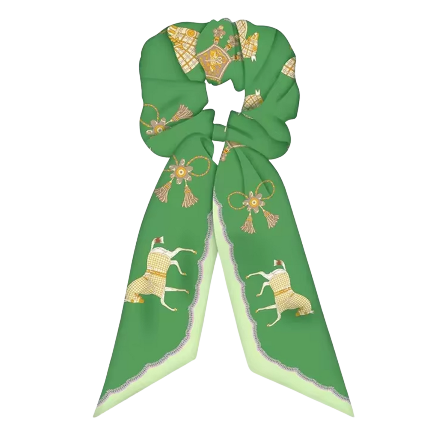 CHANTAL SCRUNCHIE TWILLY COMBO Horse Design Hair Tie with Ribbon