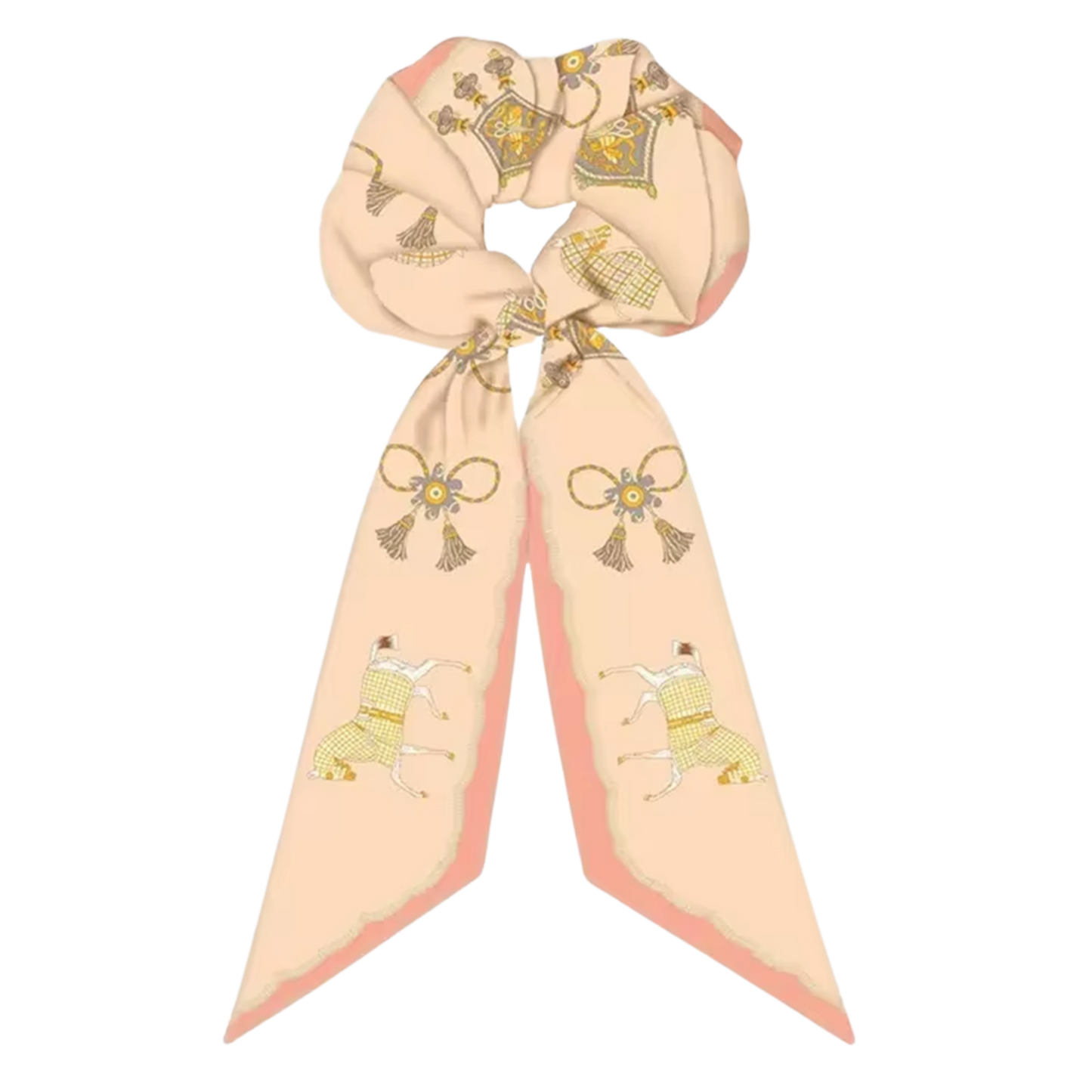 CHANTAL SCRUNCHIE TWILLY COMBO Horse Design Hair Tie with Ribbon