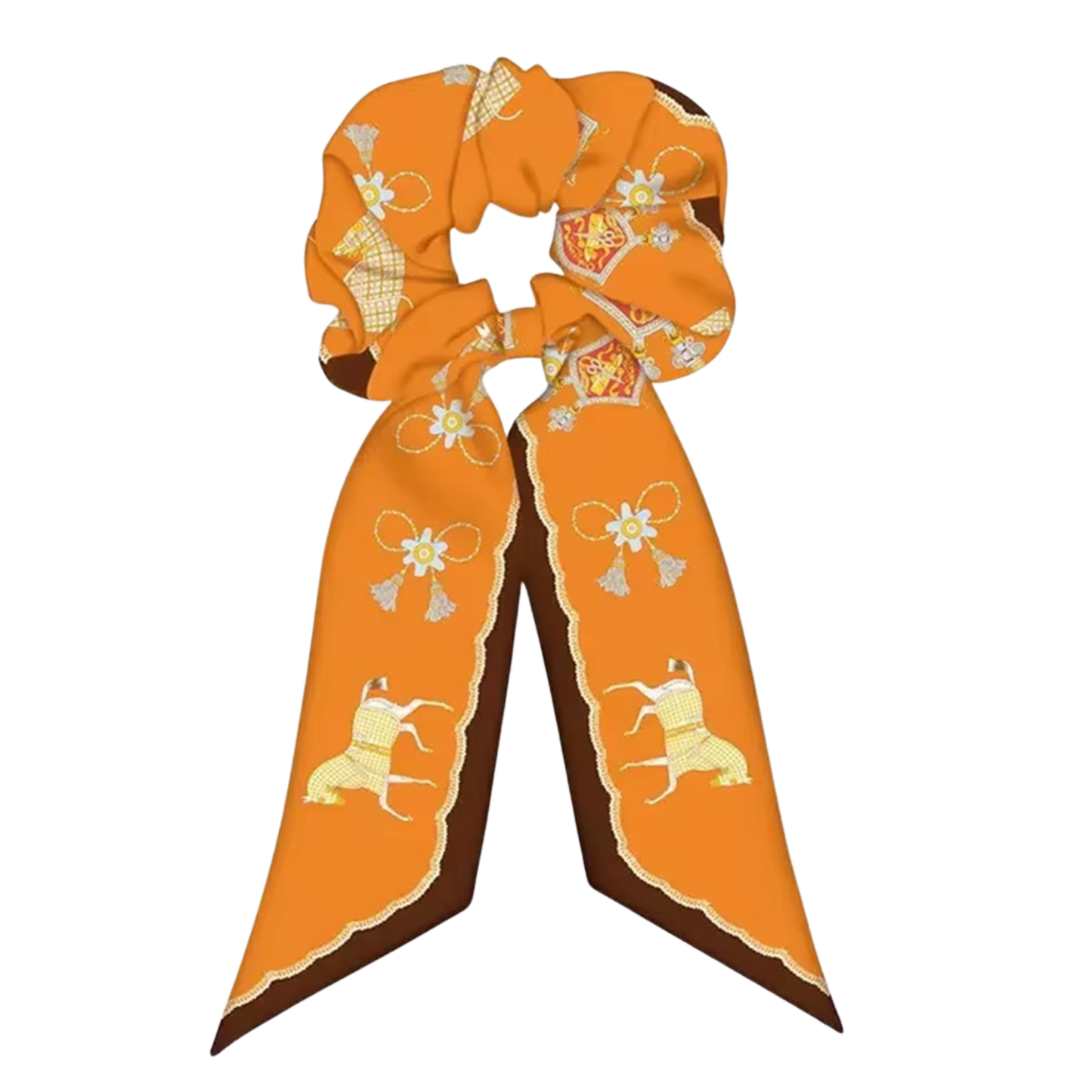 CHANTAL SCRUNCHIE TWILLY COMBO Horse Design Hair Tie with Ribbon