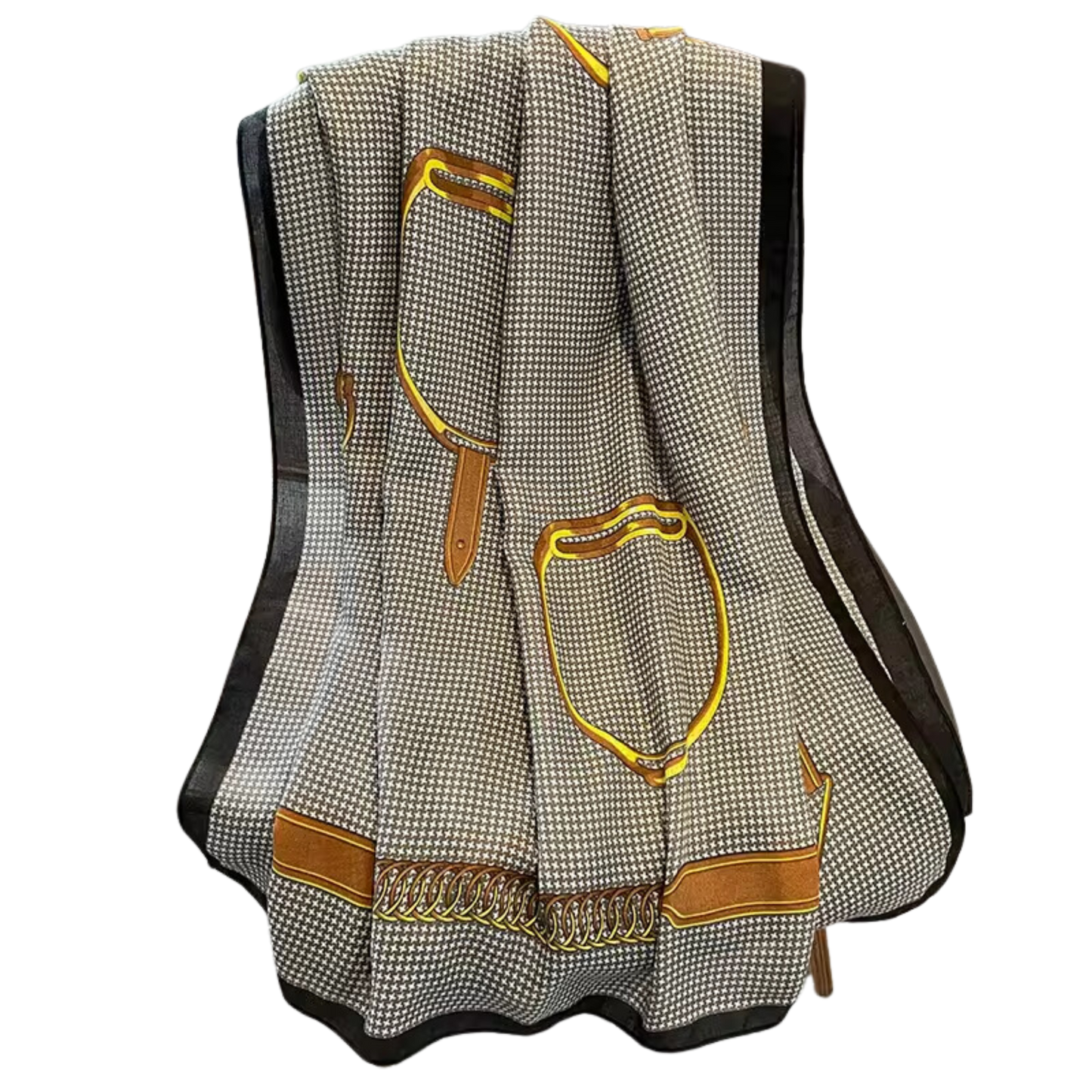 CHANTILLY Horse Design Linen Look Scarf - 180 x 90 cms