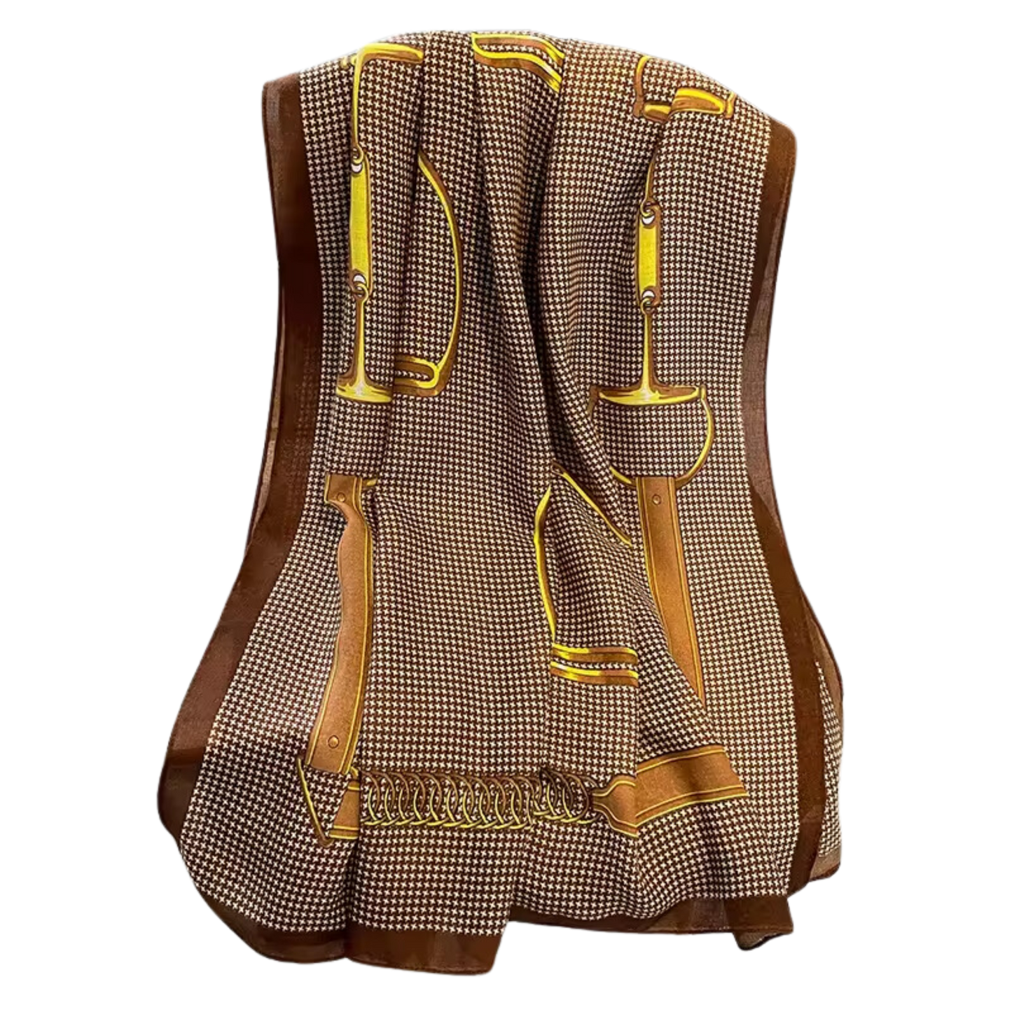 CHANTILLY Horse Design Linen Look Scarf - 180 x 90 cms