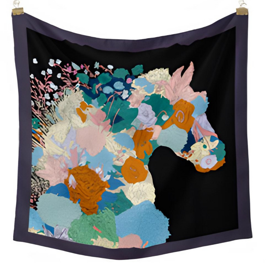 CHEREE Horse Design Twill Scarf - 53 x 53 cms