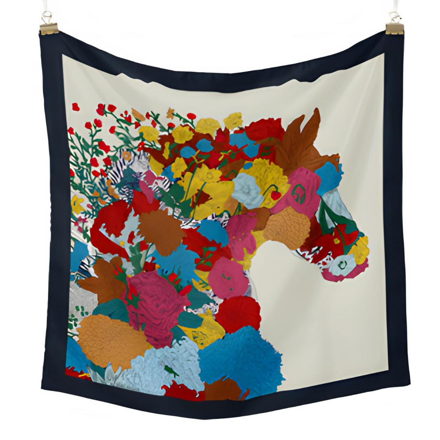CHEREE Horse Design Twill Scarf - 53 x 53 cms