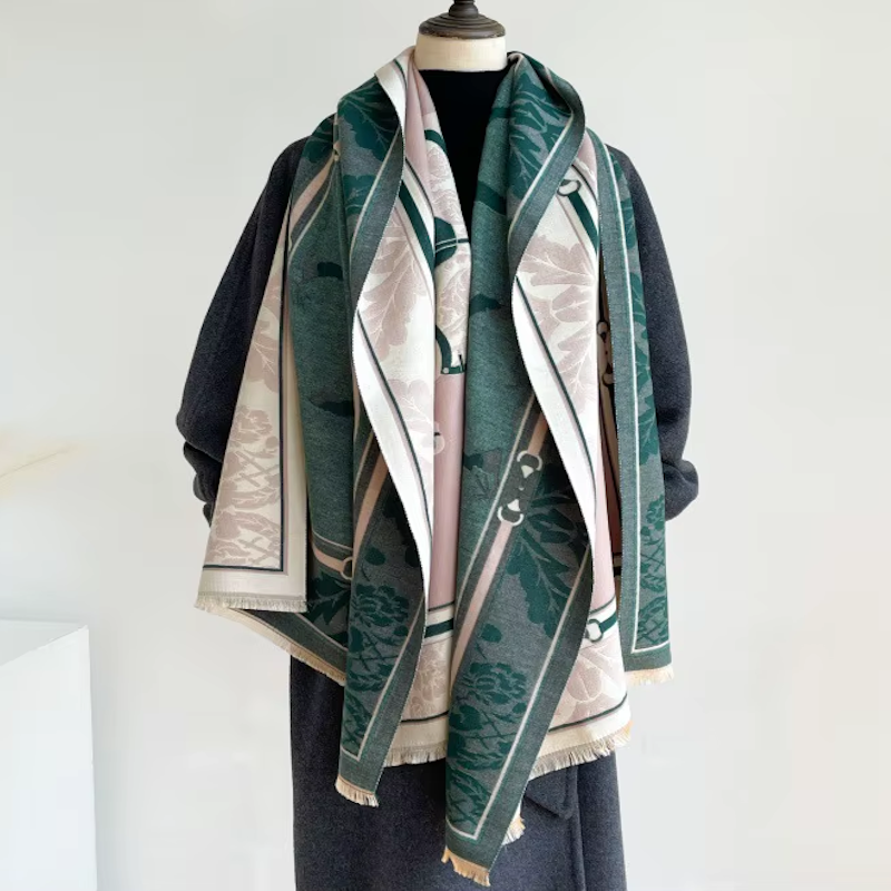 CLAUDIA Horse Design Cashmere Blend Pashmina/Shawl - 180 x 65 cms