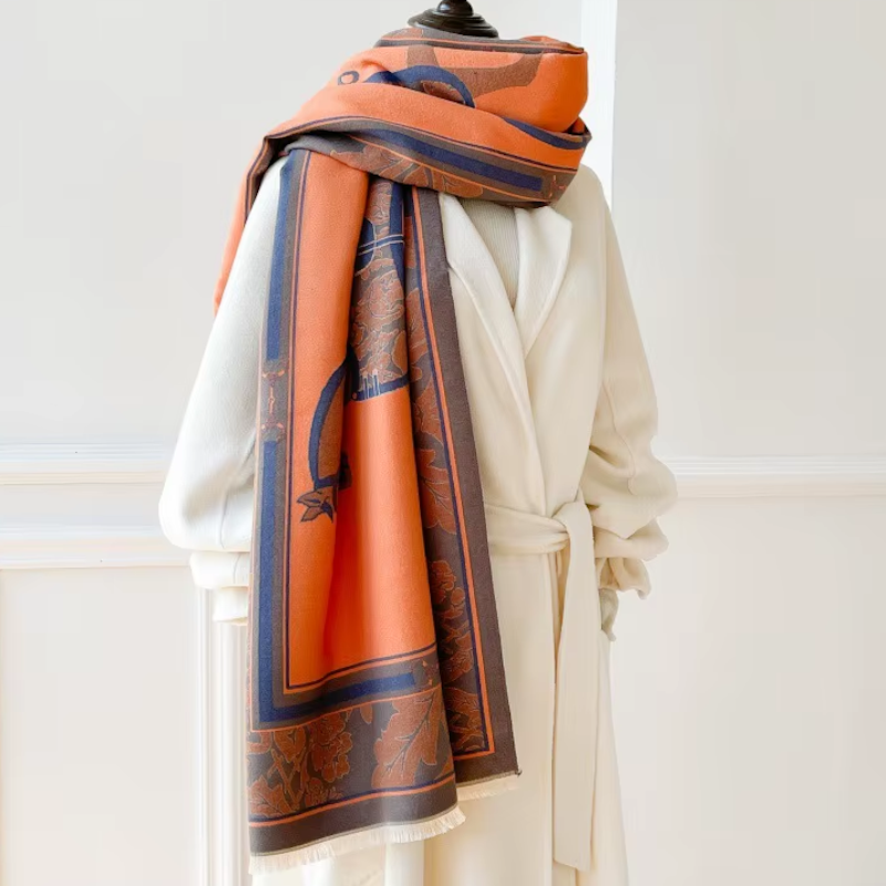 CLAUDIA Horse Design Cashmere Blend Pashmina/Shawl - 180 x 65 cms