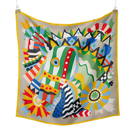 COPENHAGEN Horse Design Twill Scarf - 53 x 53 cms