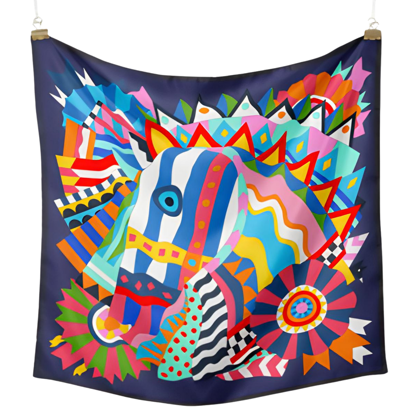 COPENHAGEN Horse Design Twill Scarf - 53 x 53 cms