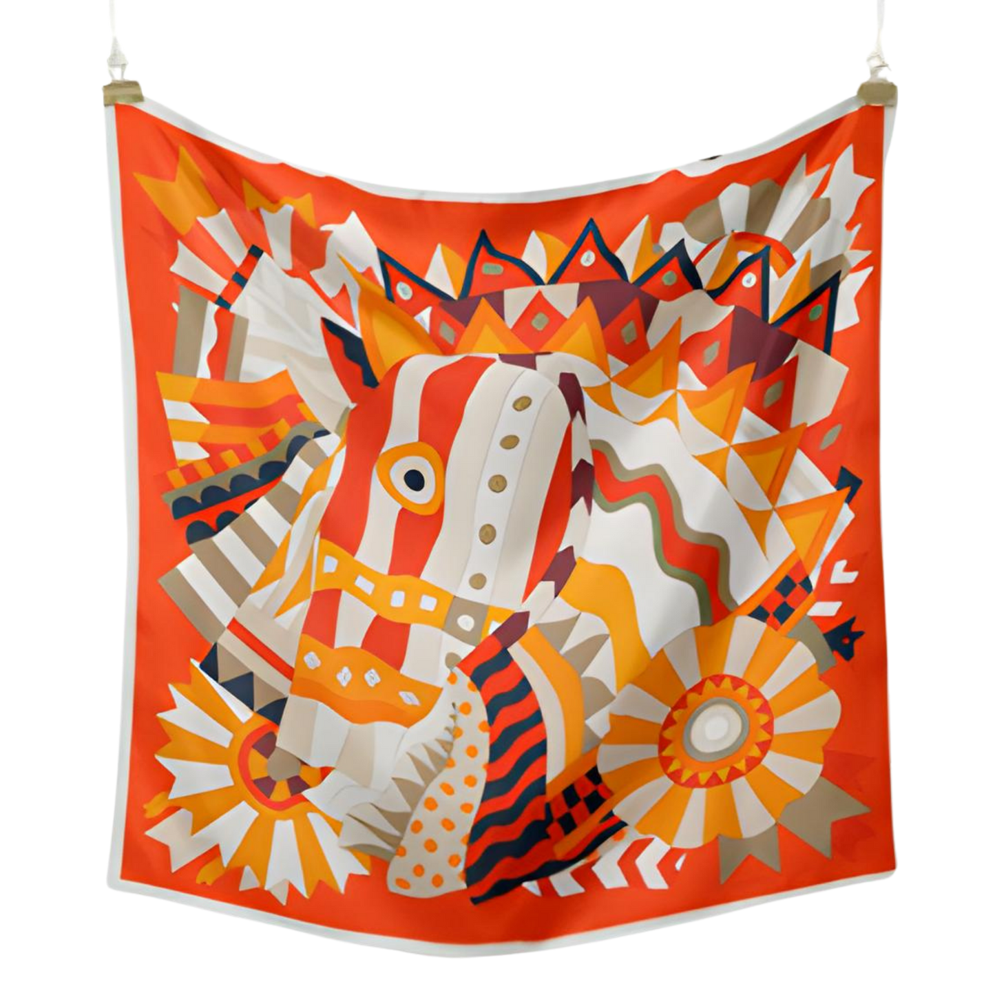 COPENHAGEN Horse Design Twill Scarf - 53 x 53 cms