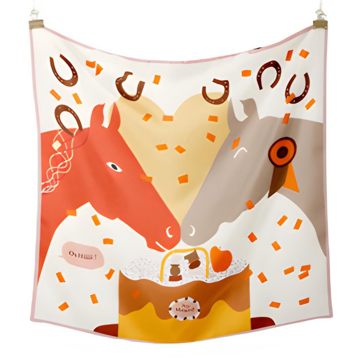CORRINE Horse Design Twill Scarf - 53 x 53 cms