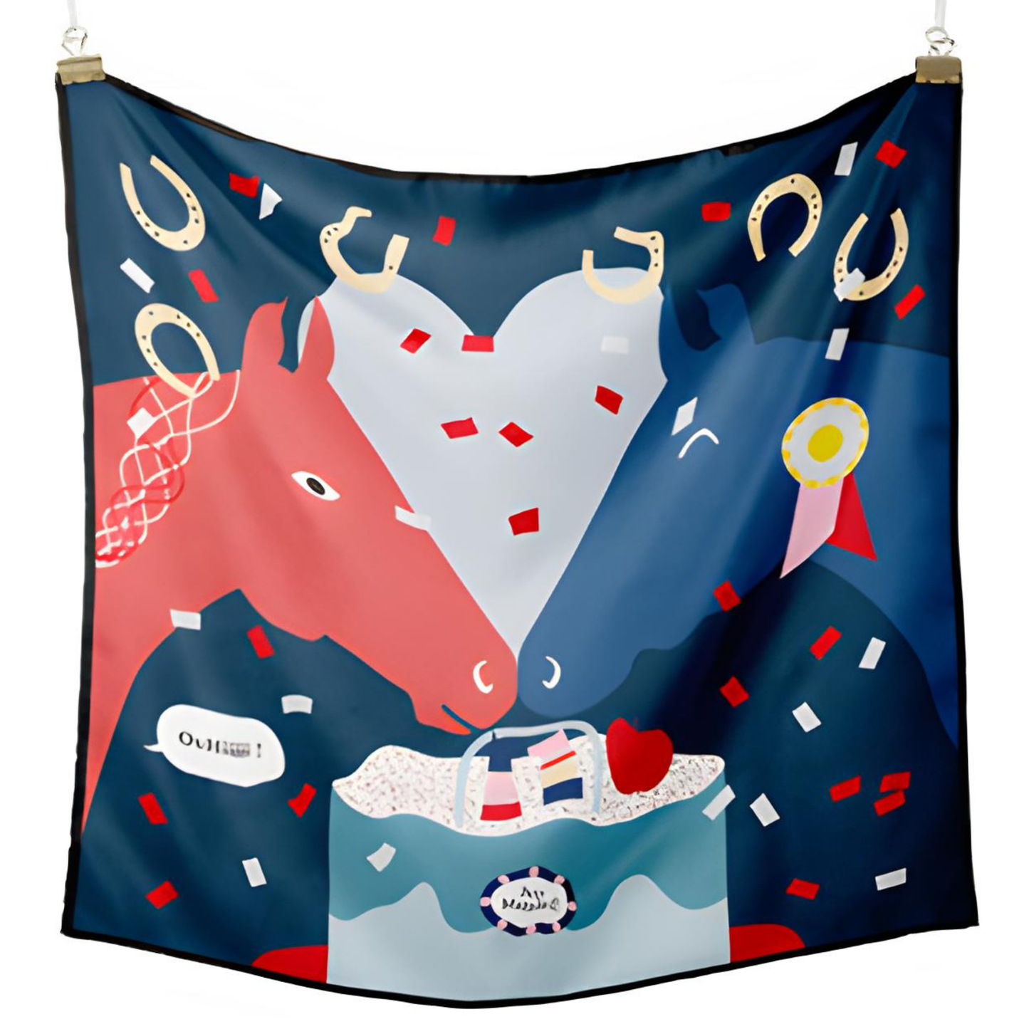 CORRINE Horse Design Twill Scarf - 53 x 53 cms