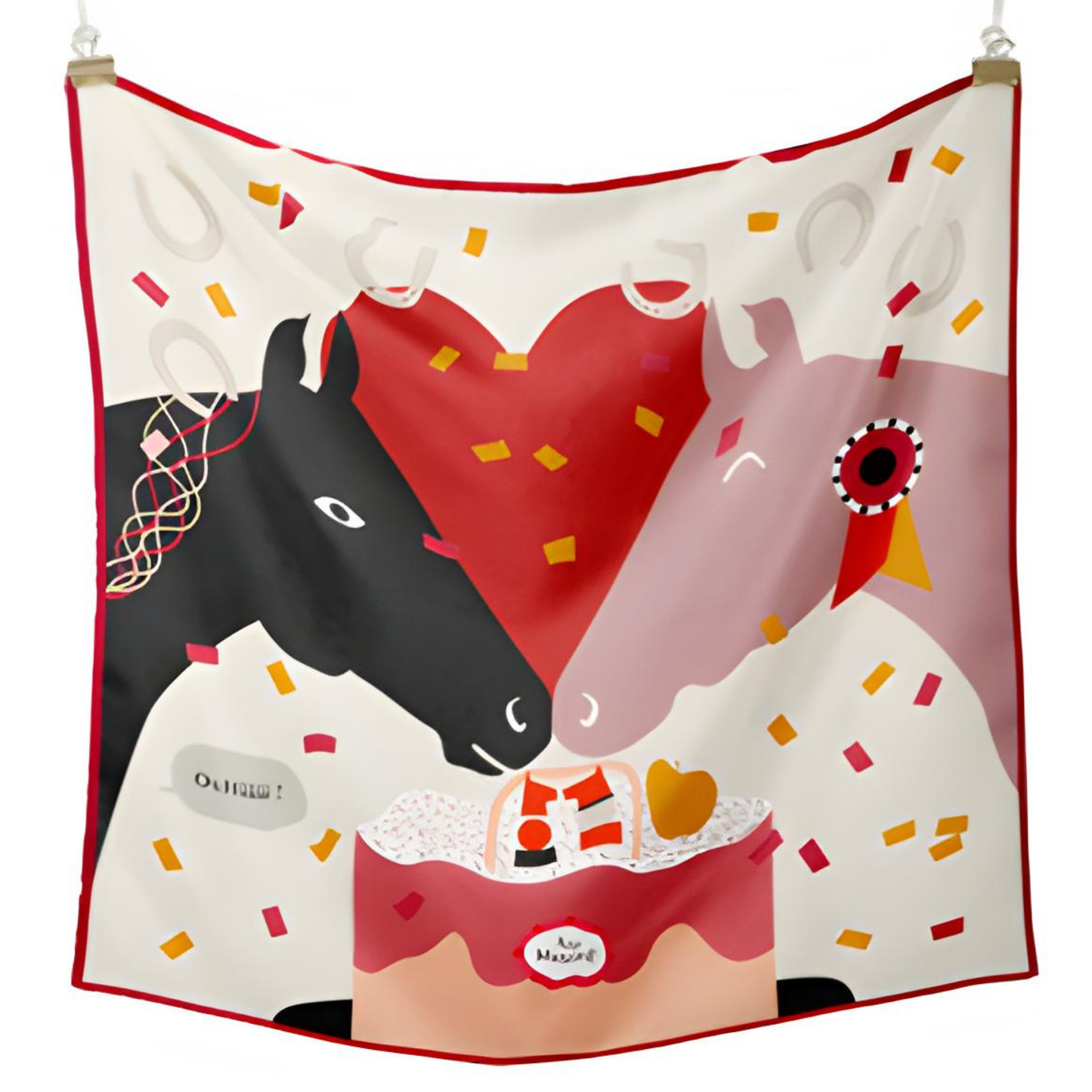 CORRINE Horse Design Twill Scarf - 53 x 53 cms
