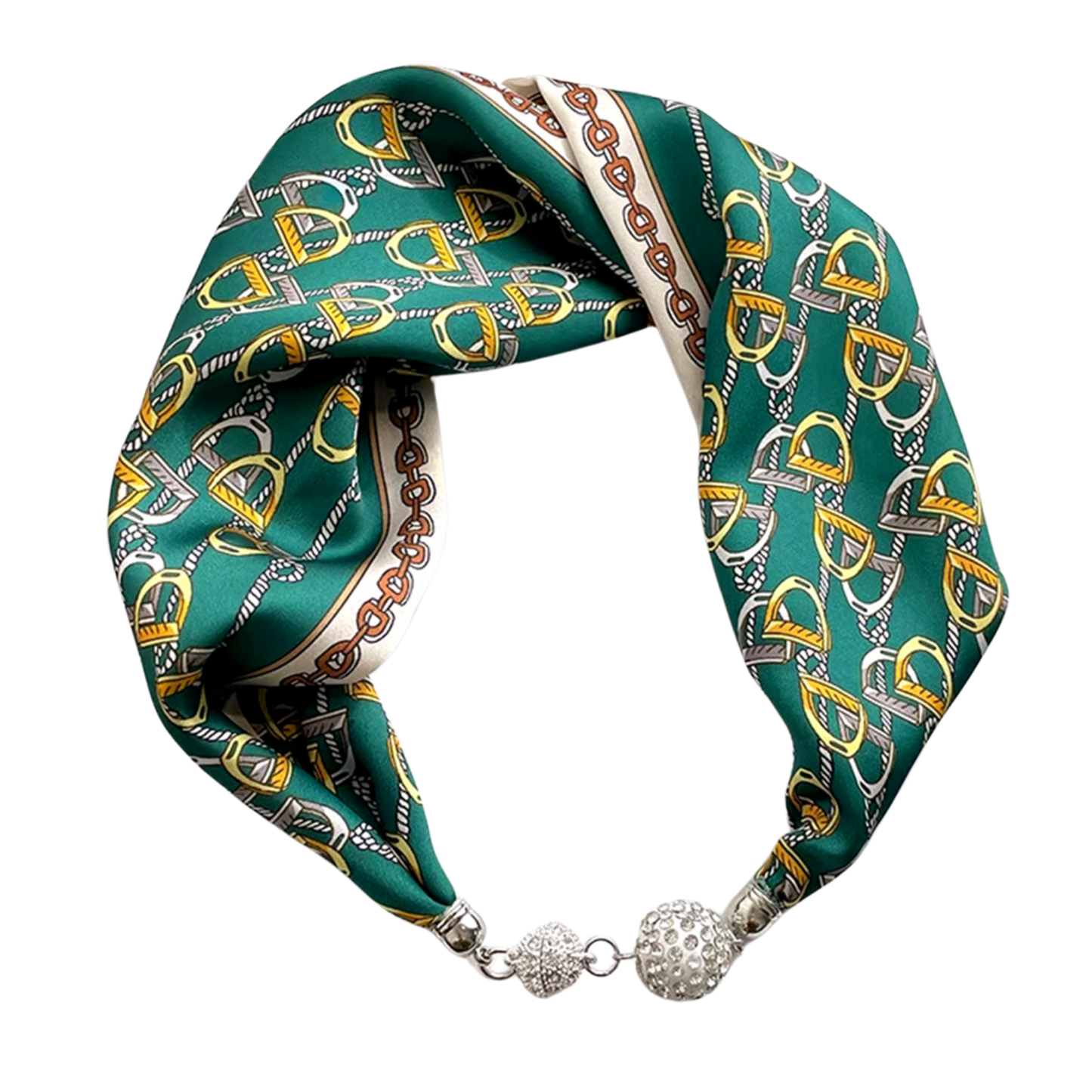 COSMOS Horse Design Satin Necktie/Scarf with Magnetic Clip - 13 x 60 cms
