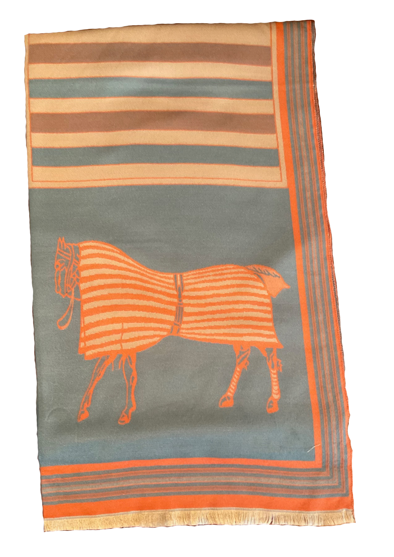 CUTHA Horse Design Cashmere Blend Pashmina/Shawl - 180 x 65 cms