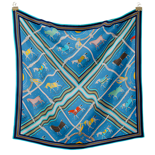DAPHNE 53 Horse Design Twill Scarf - 53 x 53 cms