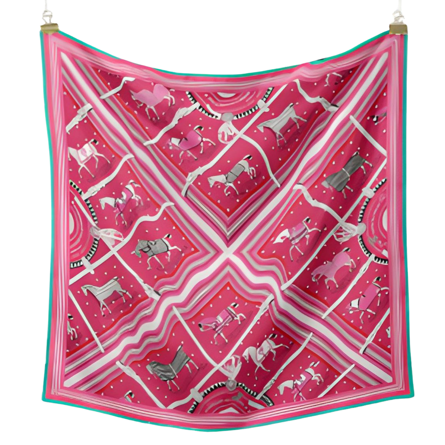 DAPHNE 53 Horse Design Twill Scarf - 53 x 53 cms