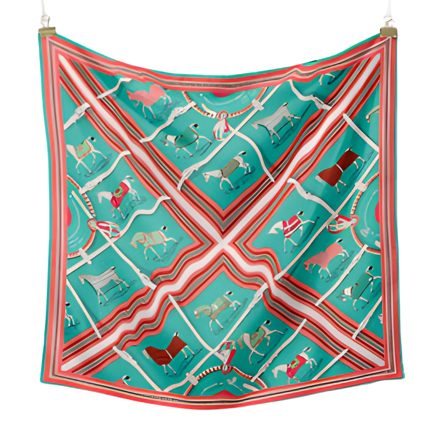 DAPHNE 53 Horse Design Twill Scarf - 53 x 53 cms