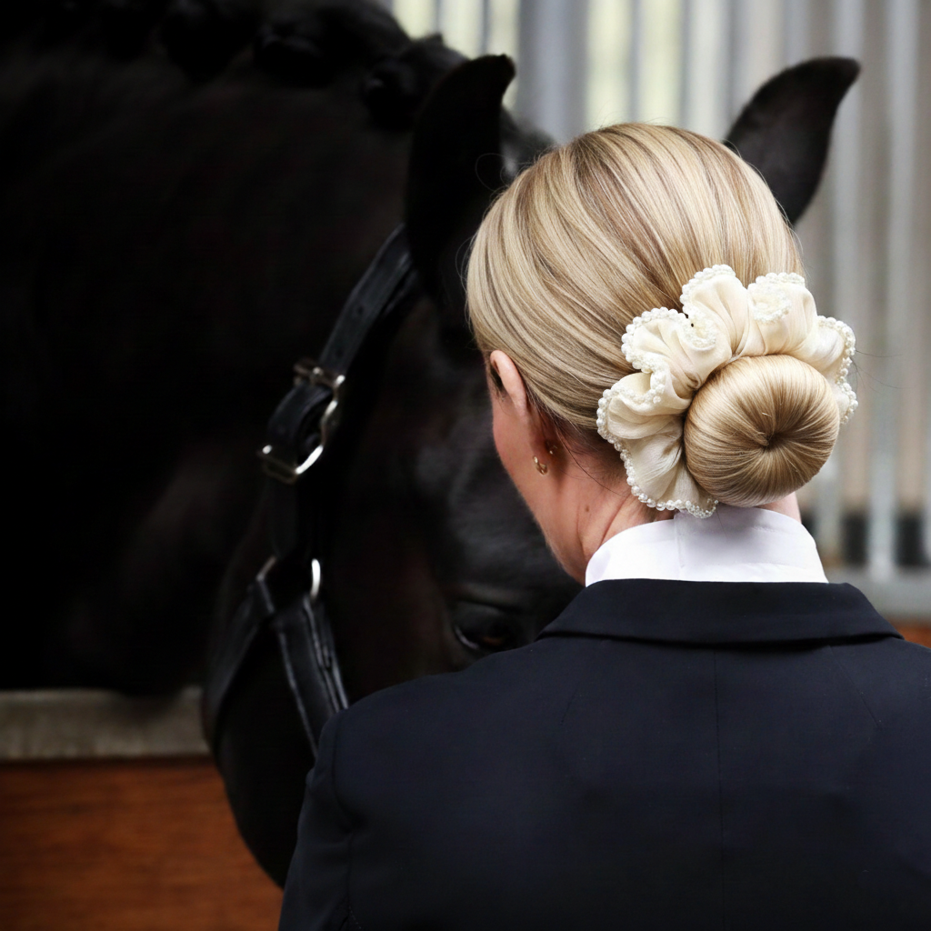 MARINA Organza, Pearl Edge Scrunchie