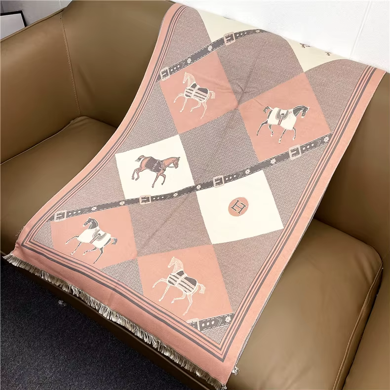 EULA Horse Design Cashmere Blend Pashmina/Shawl - 180 x 65 cms