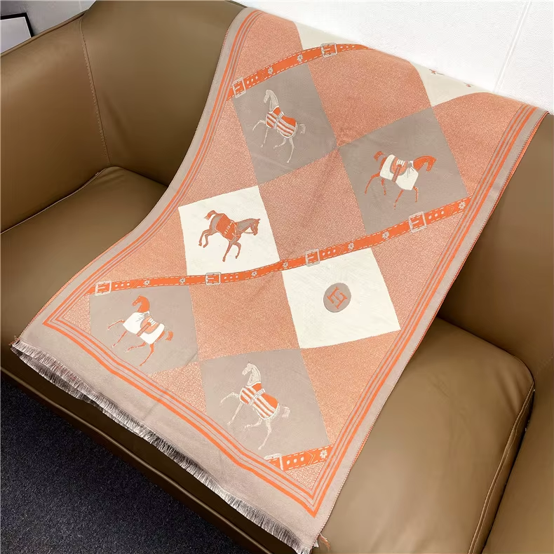 EULA Horse Design Cashmere Blend Pashmina/Shawl - 180 x 65 cms