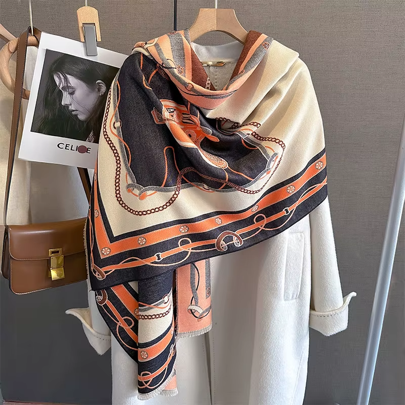 EVELYN Horse Design, Cashmere Blend Pashmina/Shawl - 180 x 65 cms