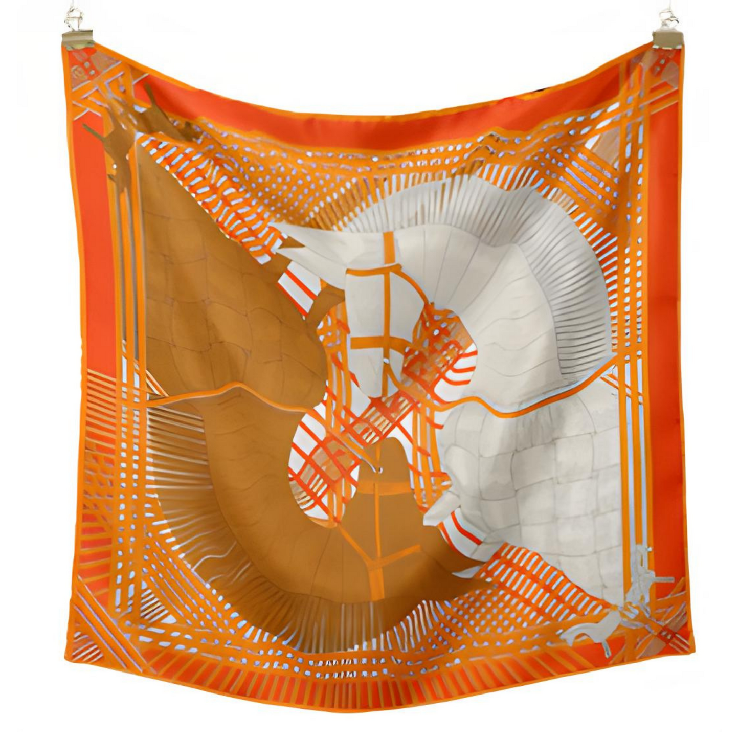 GABRIELLA 53 Horse Design Twill Scarf - 53 x 53 cms