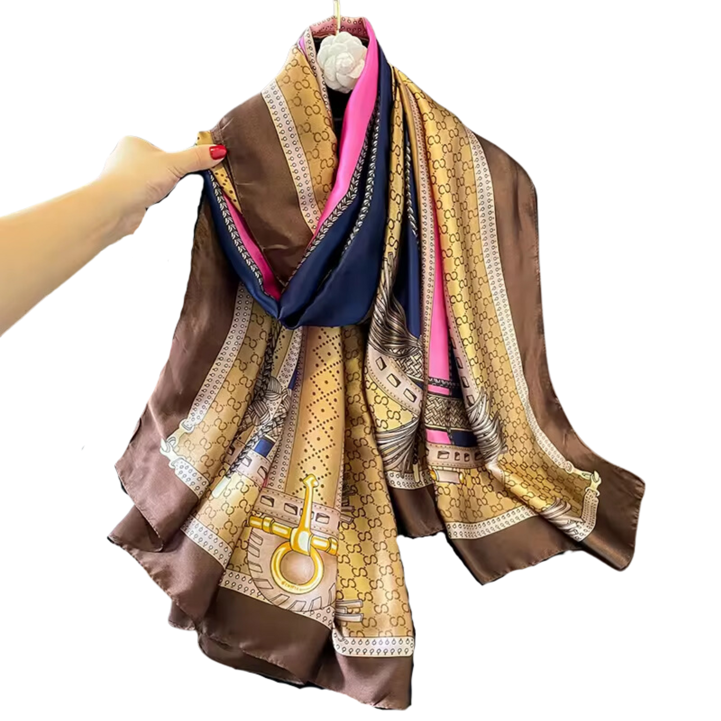 GEILA Horse Design, Man-Made Silk Chiffon Scarf - 180 x 90cms