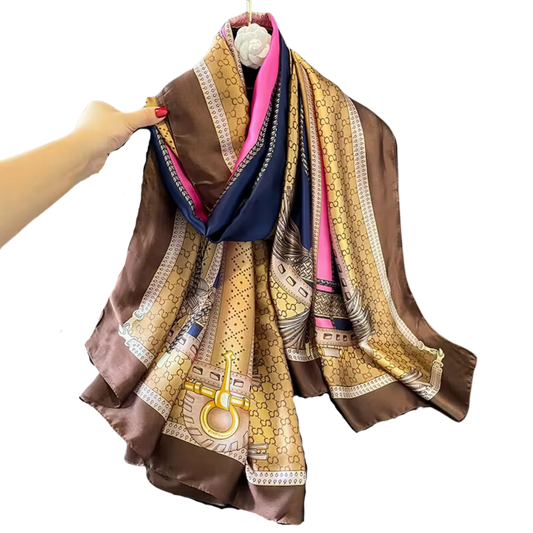 GEILA Horse Design, Man-Made Silk Chiffon Scarf - 180 x 90cms