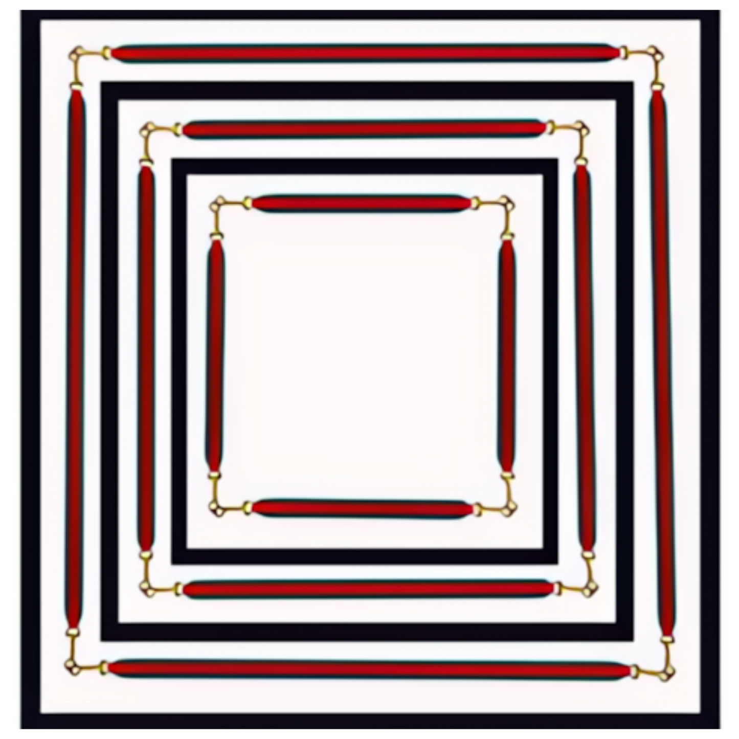 GENOA 130 Horse Design, Made-Made Silk Twill Scarf - 130 x 130 cms