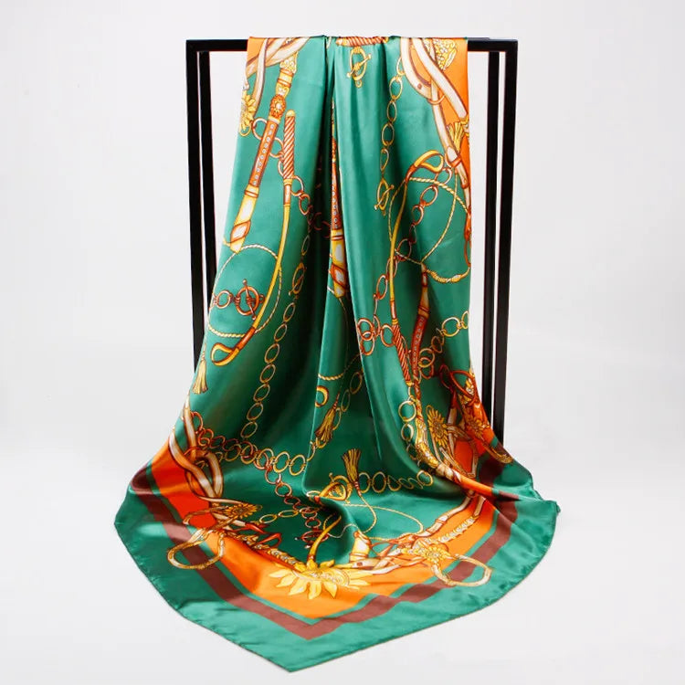 ARLET Horse Design Satin Scarf - 90 x 90 cms