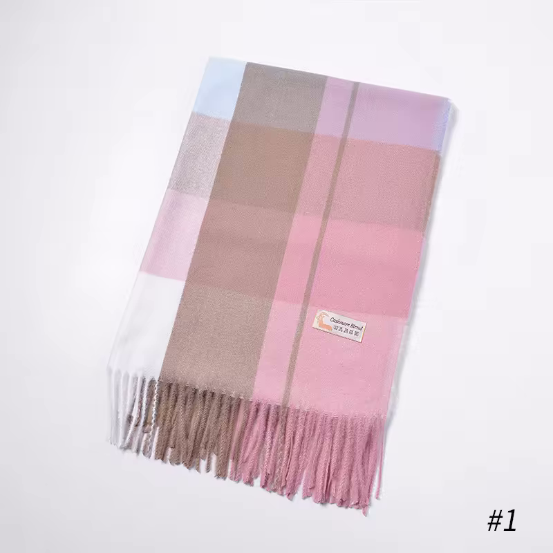 HELIOS Cashmere Blend Plaid Scarf - 180 x 65 cms