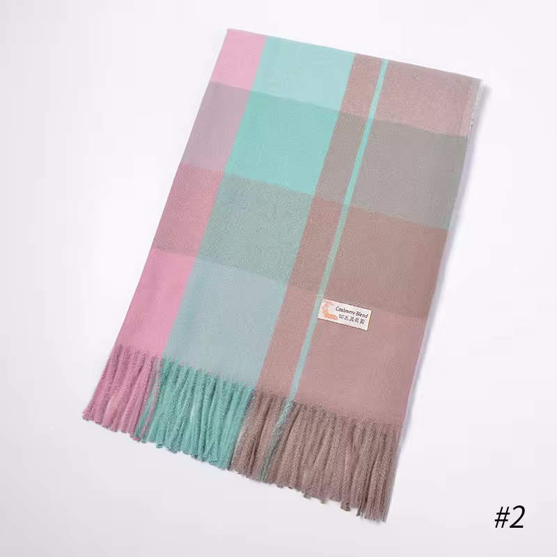 HELIOS Cashmere Blend Plaid Scarf - 180 x 65 cms