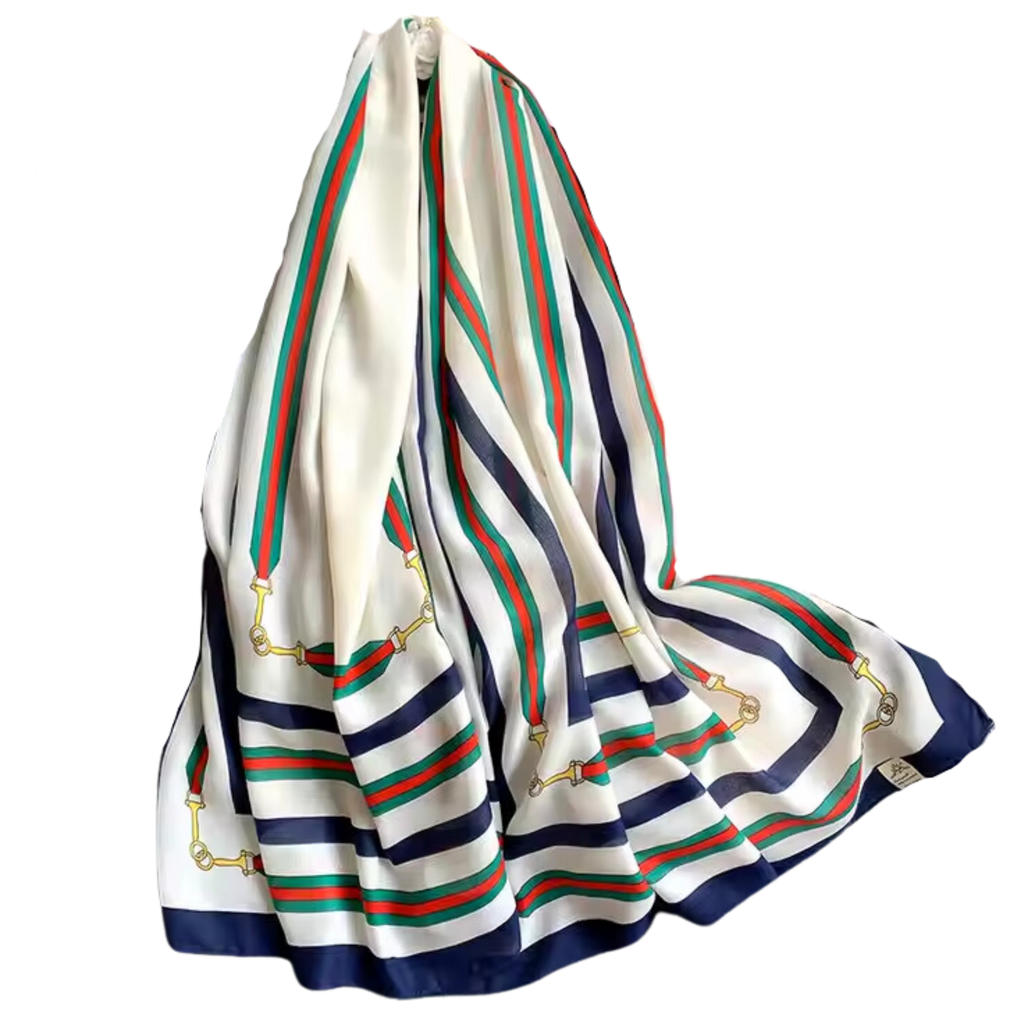 GENOA 180 Horse Design Linen Look Scarf - 180 x 90 cms