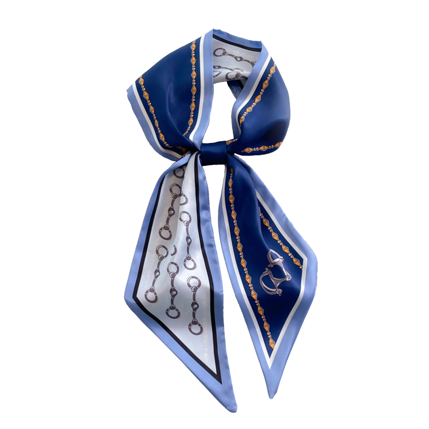 KENTUCKY Horse Design Silk Look Satin Skinny Scarf - 145 X 13 cm