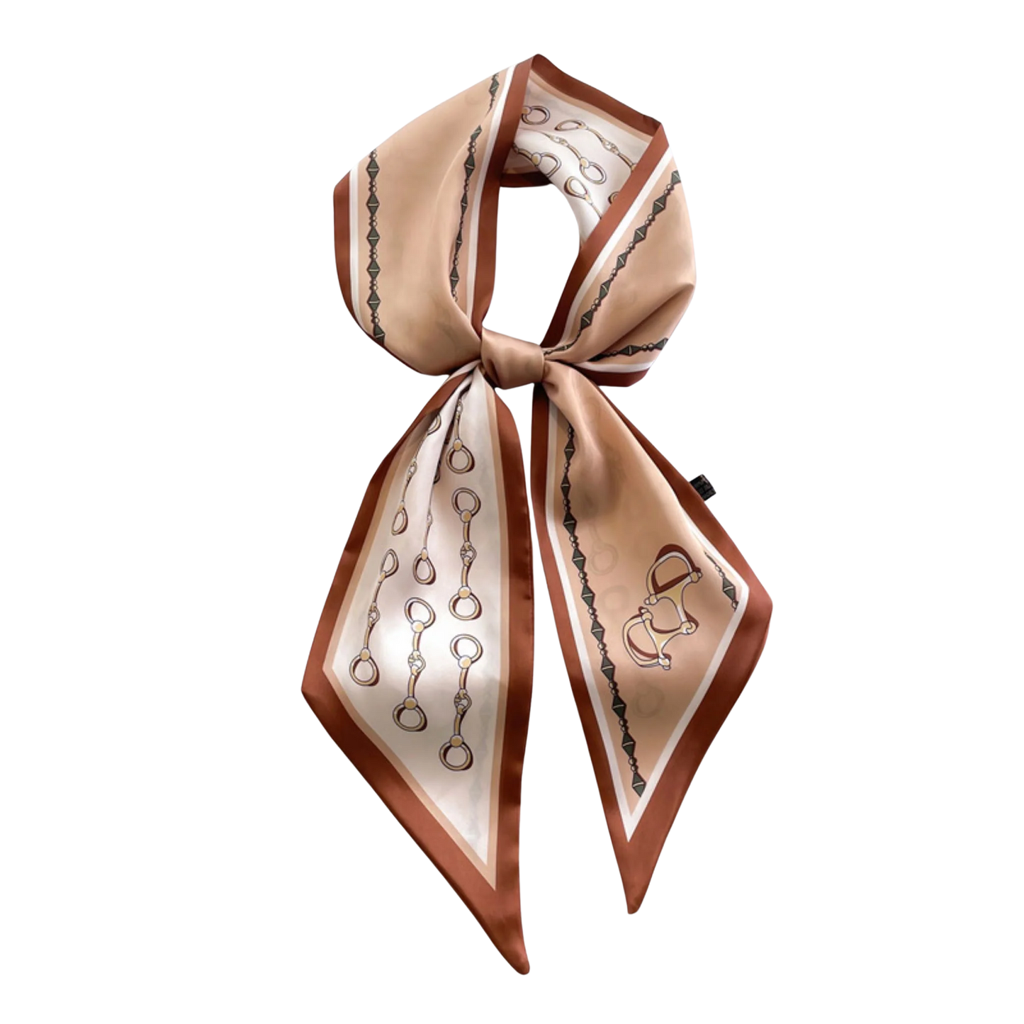 KENTUCKY Horse Design Silk Look Satin Skinny Scarf - 145 X 13 cm