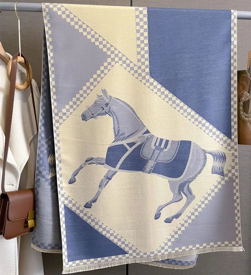KERRYN Horse Design, Cashmere Blend Pashmina/Shawl - 180 x 65 cm