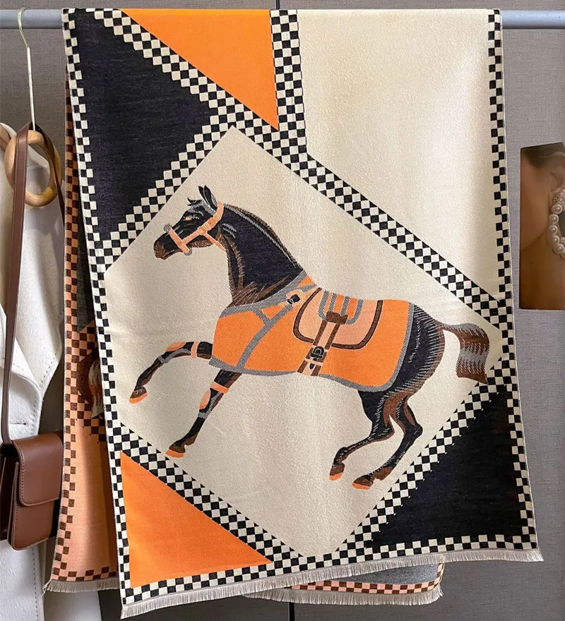 KERRYN Horse Design, Cashmere Blend Pashmina/Shawl - 180 x 65 cm