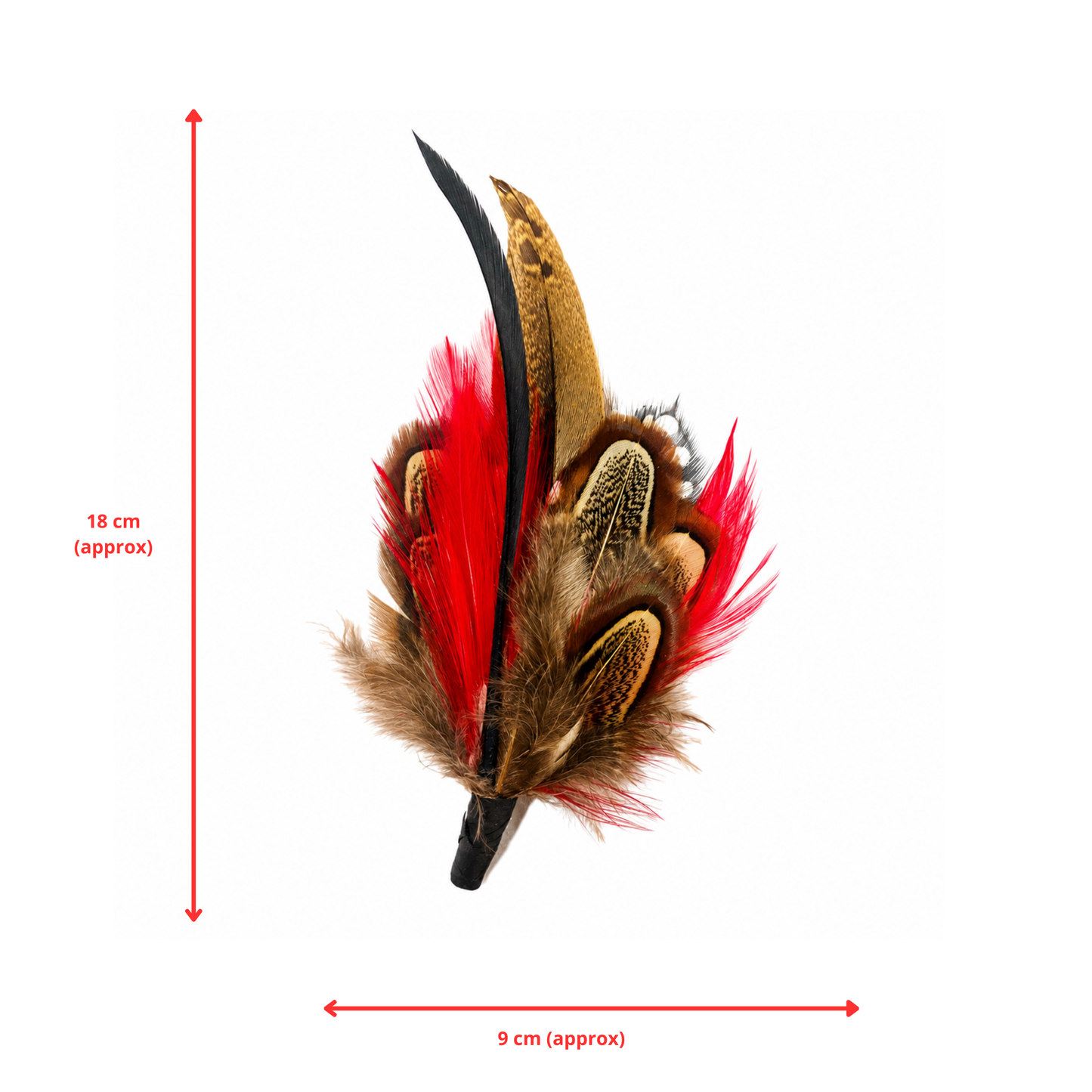 LEWES Natural Feather Hat Plume with Brooch Pin