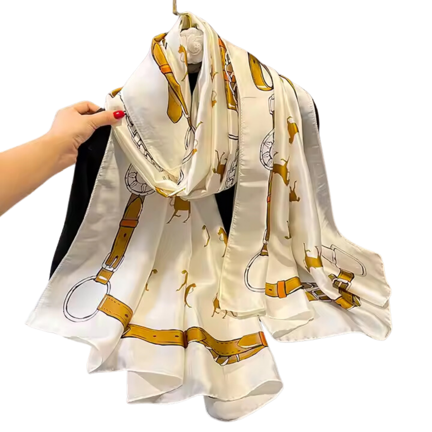 LILY Horse Design, Man-Made Silk Chiffon Scarf - 180 x 90cms