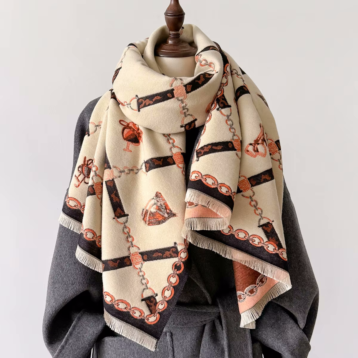 LISA Horse Design, Cashmere Blend Pashmina/Shawl - 180 x 65 cms