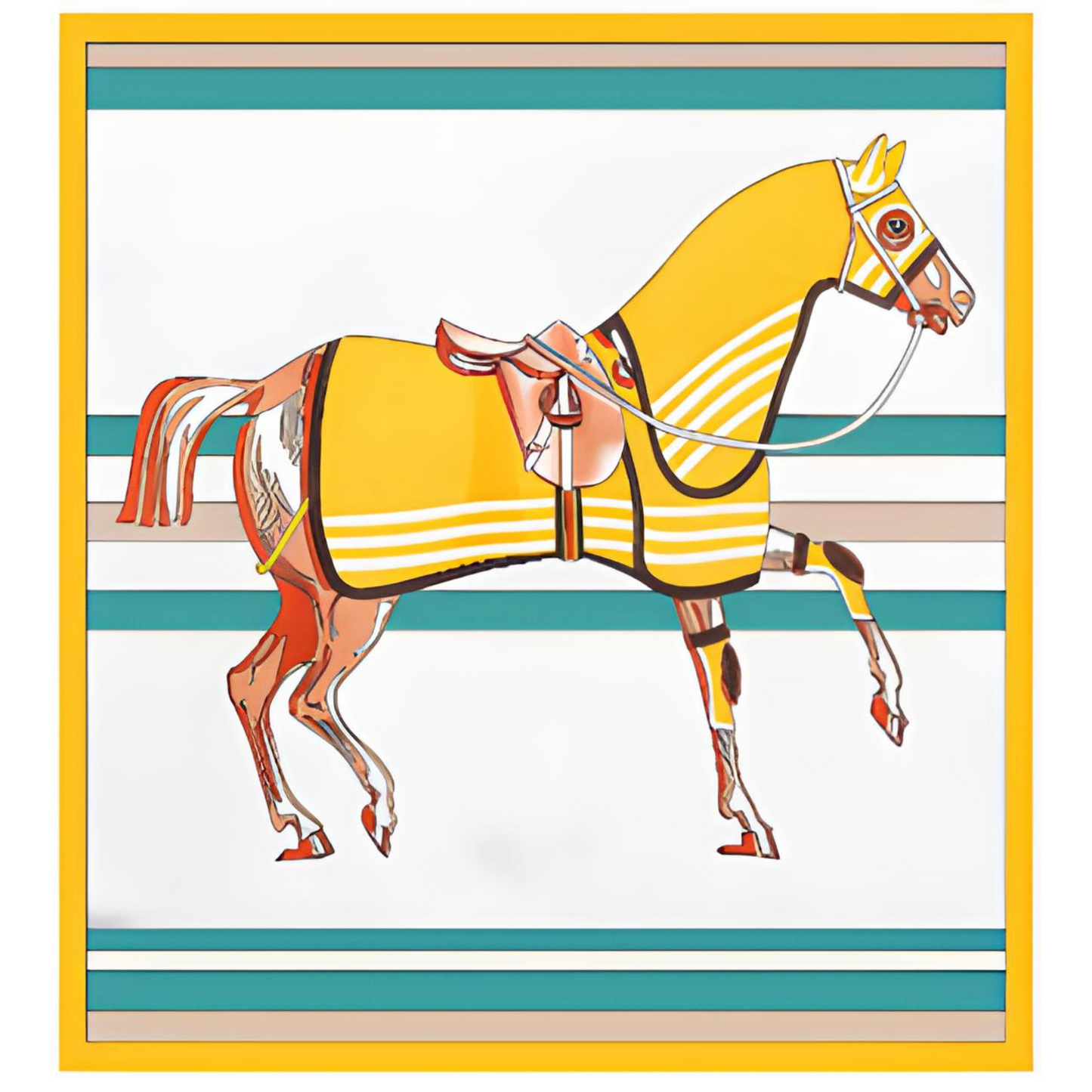 MAREN 60 Horse Design, Twill Scarf - 60 x 60 cm