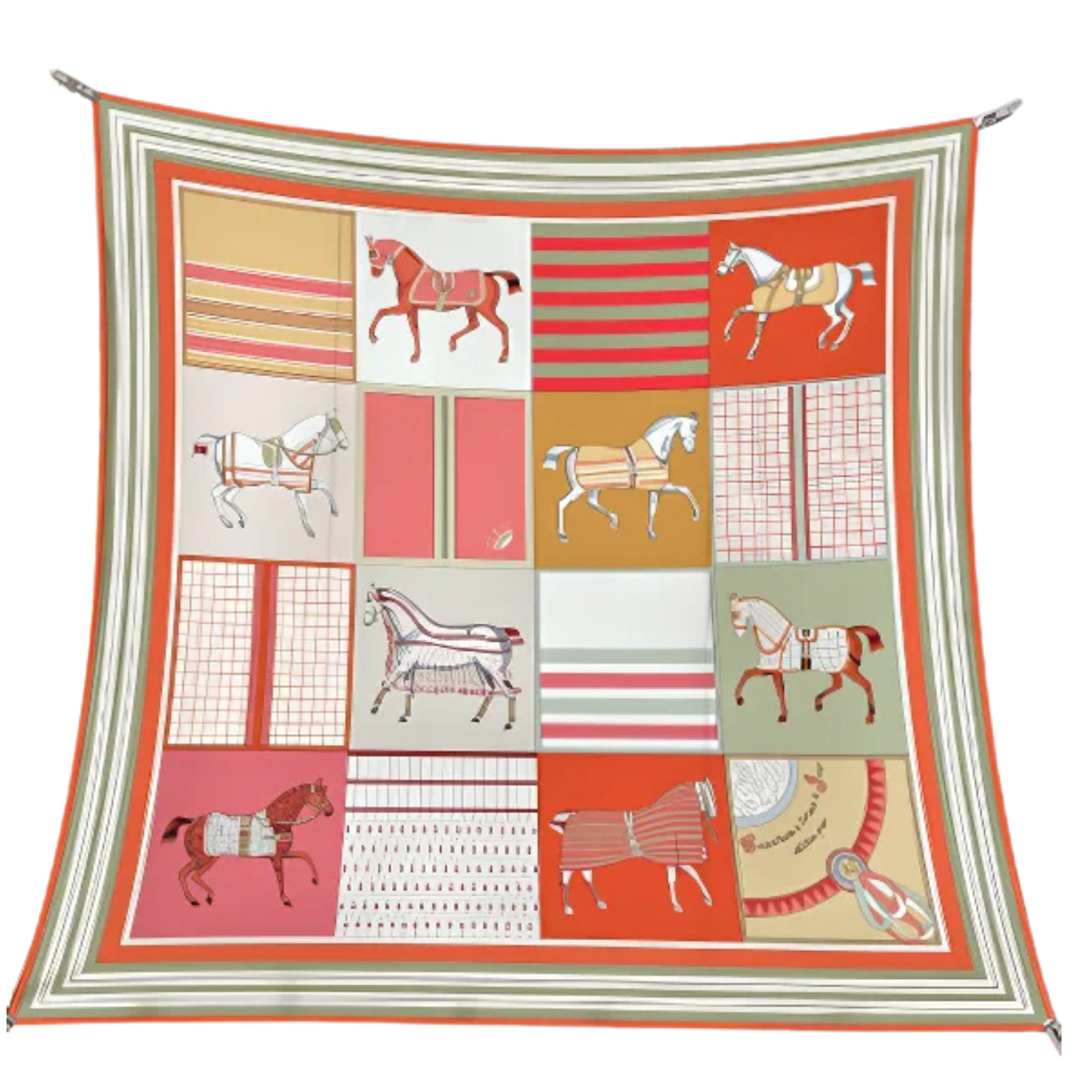 MARIANNE 90 Horse Design Premium Twill Scarf - 90 x 90 cms
