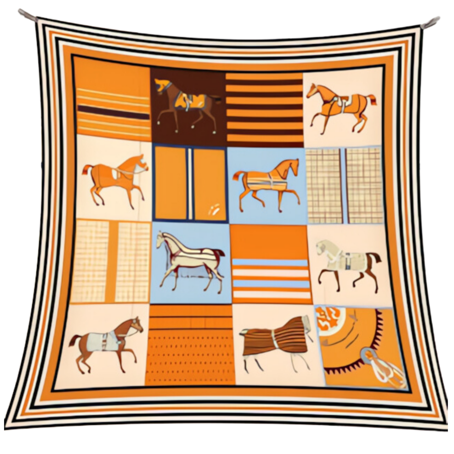 MARIANNE 90 Horse Design Premium Twill Scarf - 90 x 90 cms