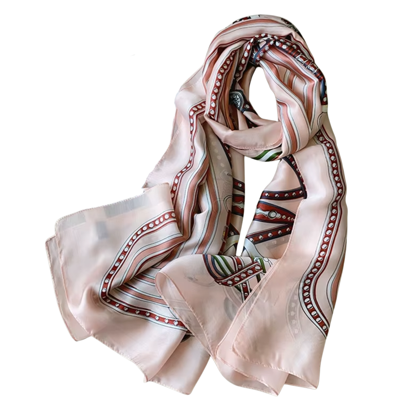 MARLA Horse Design, Man-Made Silk Chiffon Scarf - 180 x 90 cms