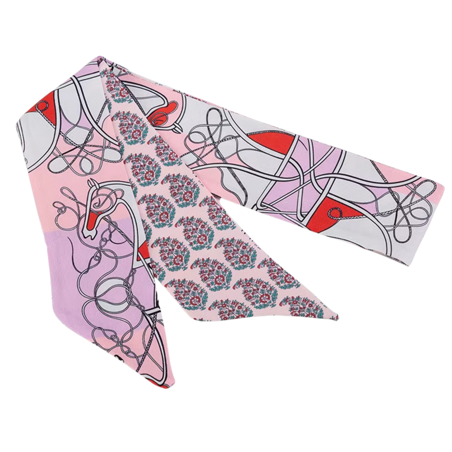 MARSHALL Horse Design Twilly Scarf, Hair or Handbag Tie - 85 x 5 cms