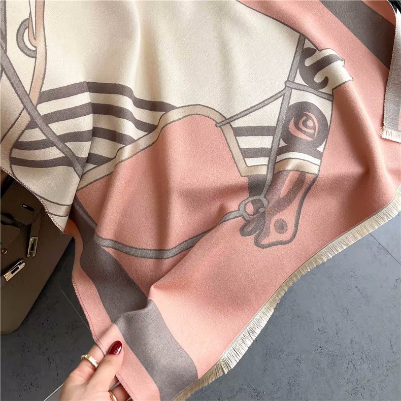 MEARNA Horse Design Cashmere Blend Pashmina/Shawl - 180 x 65 cms